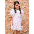 White & Pink 3D Flower Dress