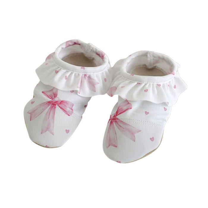 White & Pink Bows Non Slip Aqua Shoes