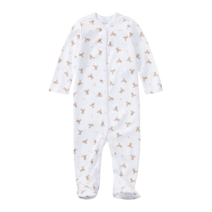 White & Pink Polo Bear Babygrow