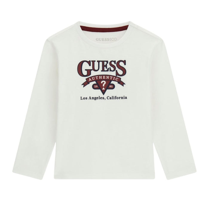 White Rubber Logo LS T-Shirt