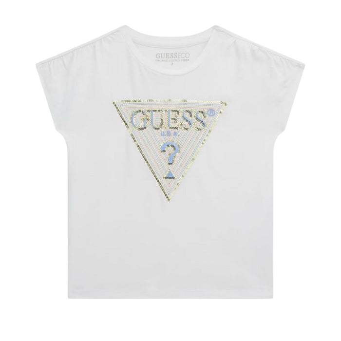 White Sequin Logo T-Shirt