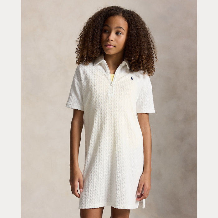 White Terry Cable Dress