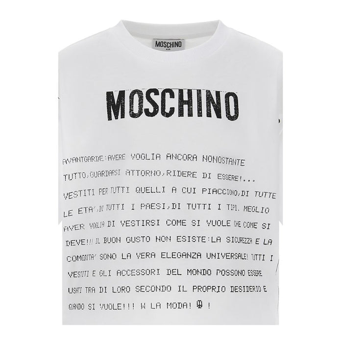 White Text Print T-Shirt