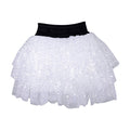 White Tulle Layered Sequin Skirt
