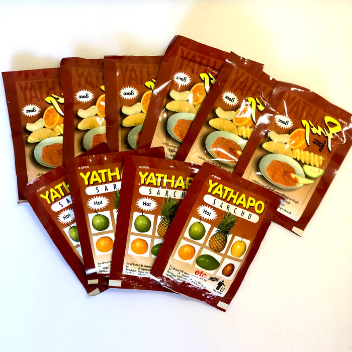Yathapo Sarcho - 10 packets (Hot)(ရသာချိုဆားအစပ်(၁၀)ထုတ် တွဲ - Myanmar Food USA