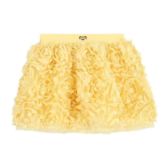 Yellow 3D Roses Skirt Set