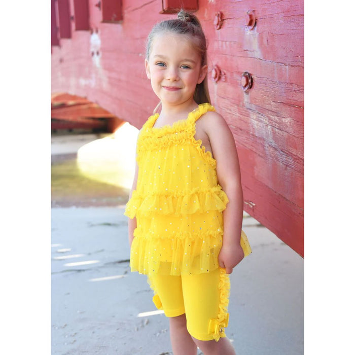 Yellow 'Hebe' Capri Legging Set
