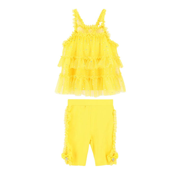 Yellow 'Hebe' Capri Legging Set