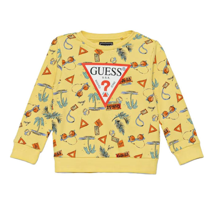 Yellow Palm Print Sweat Top & Shorts