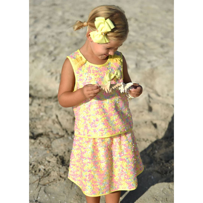 Yellow Sequin 'Sinead' Skirt Set