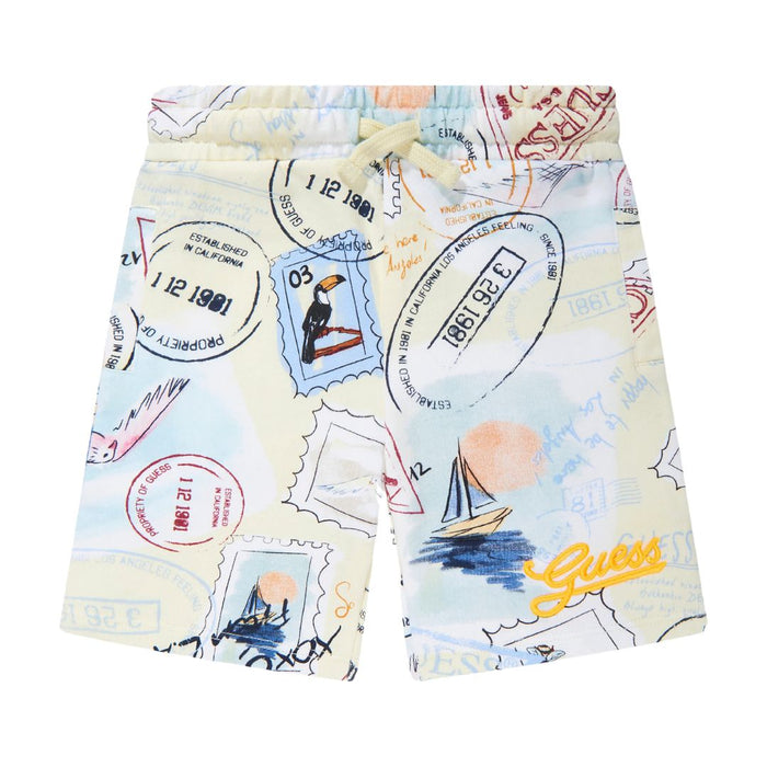 Yellow Stamp Logo Shorts
